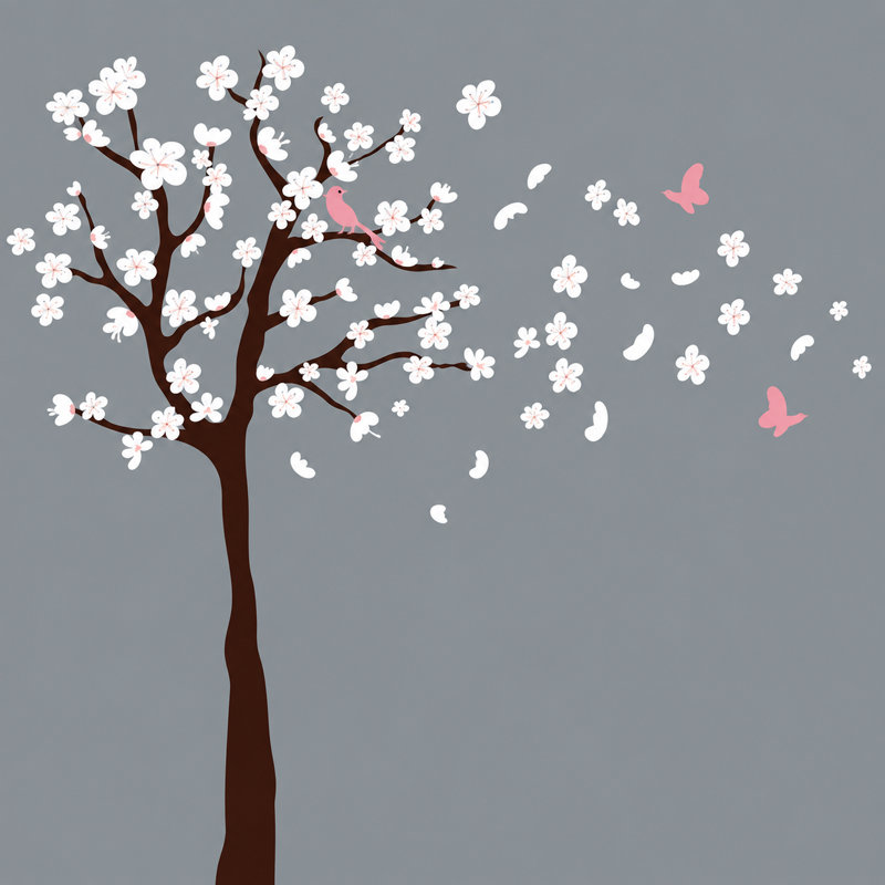 Plants & Flowers Non-Wall Damaging Wall Decal, Scheme A