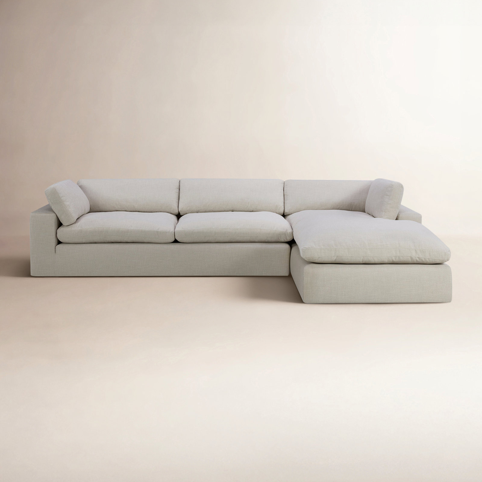 Asher 2 - Piece Upholstered Chaise Sectional, Effie Linen Performance Linen, Right Hand Facing