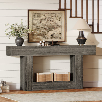 63" Console Table for Entryway, Narrow Sofa Table Behind Couch for Living Room, Hallway