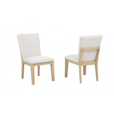 Ensemble de 2 chaises de salle à manger rembourrées avec finition chêne clair