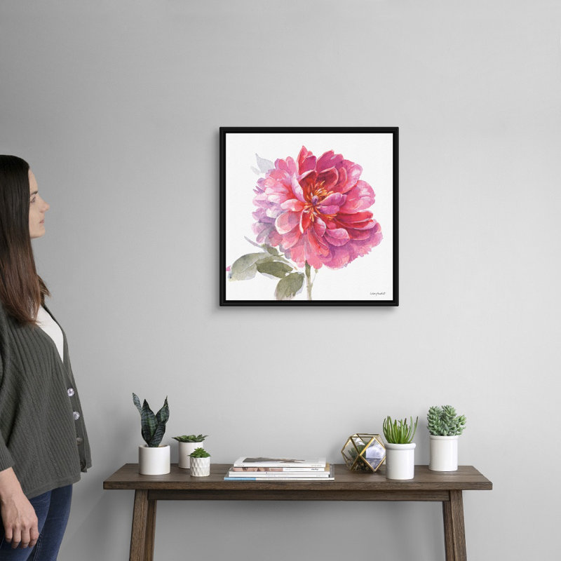 Visiblement rose 02 par Lisa Audit - reproduction d'art, Toile avec cadre noir, H 22 po x l 22 po x P 1,75 po