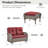 50" Wide PE Wicker Outdoor Patio Glider Loveseat With Ottomans-807532577-807532578