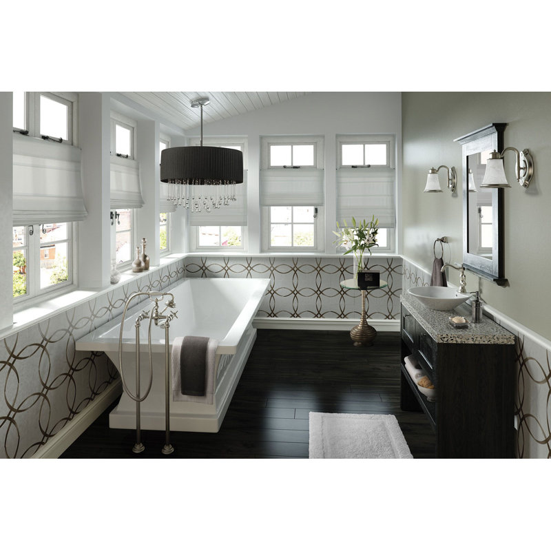 Weymouth Floor Mount Tub Filler Risers, Brushed Nickel