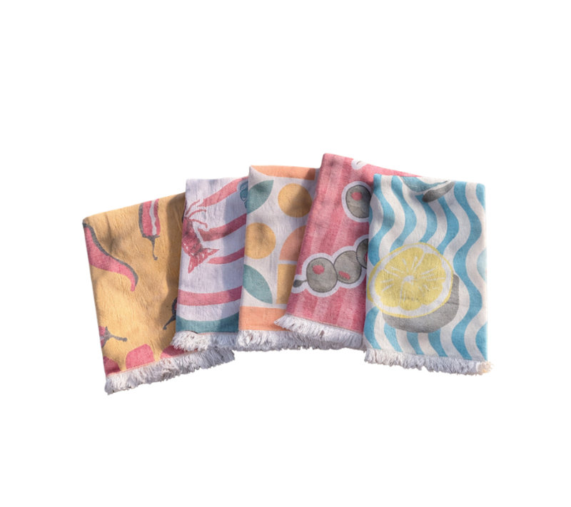 Mediterranean Beach Towel Set (Set of 5)