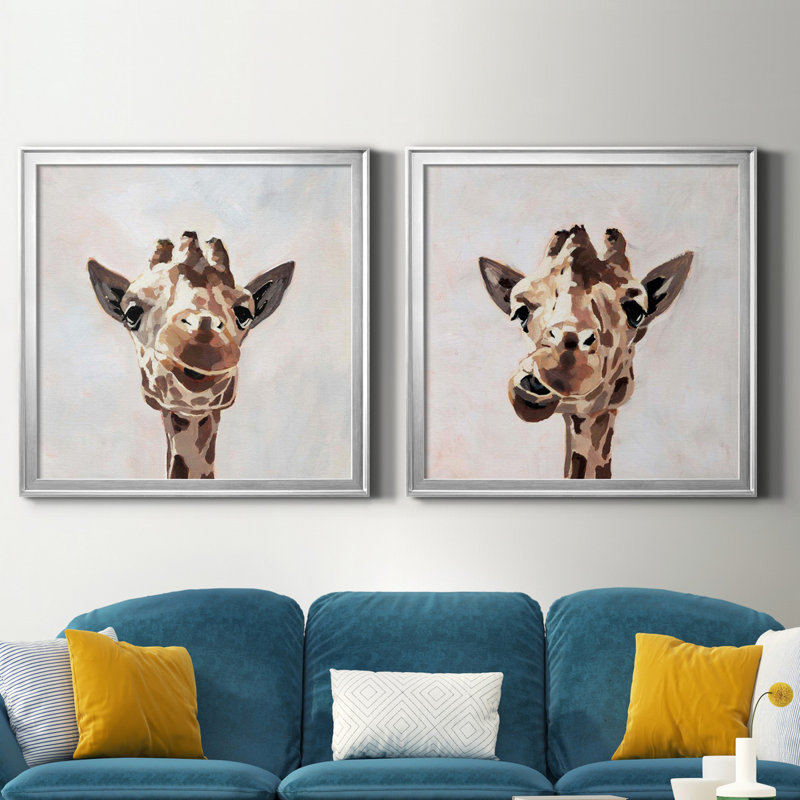 Girafe's Gaze I Giraffe's Gaze I - Ensemble de 2 cadres photo sur toile, H 26,5 po x l 53 po x P 1,5 po