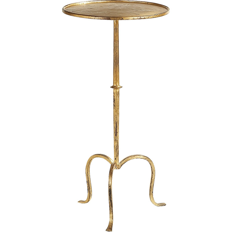 Martini End Table, Gilded Iron