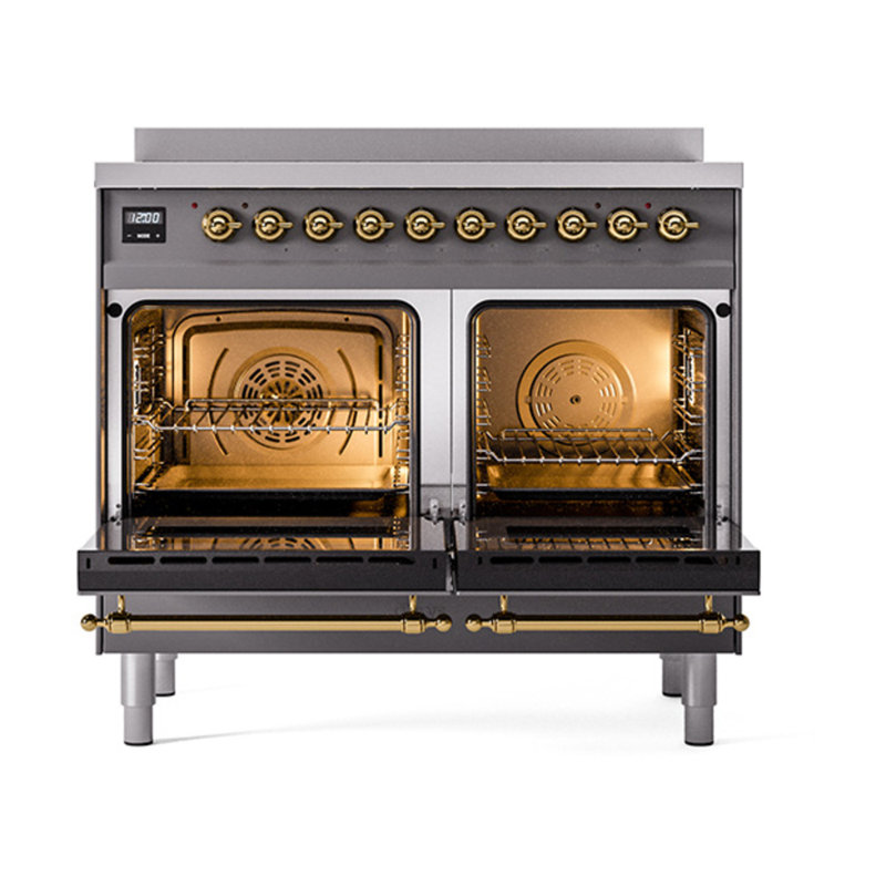 ILVE Nostalgie II Noblesse 40 in Induction Range, Graphite Matte/Brass