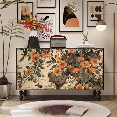 Baccarin 59.06'' Wide Pine Solid Wood Sideboard