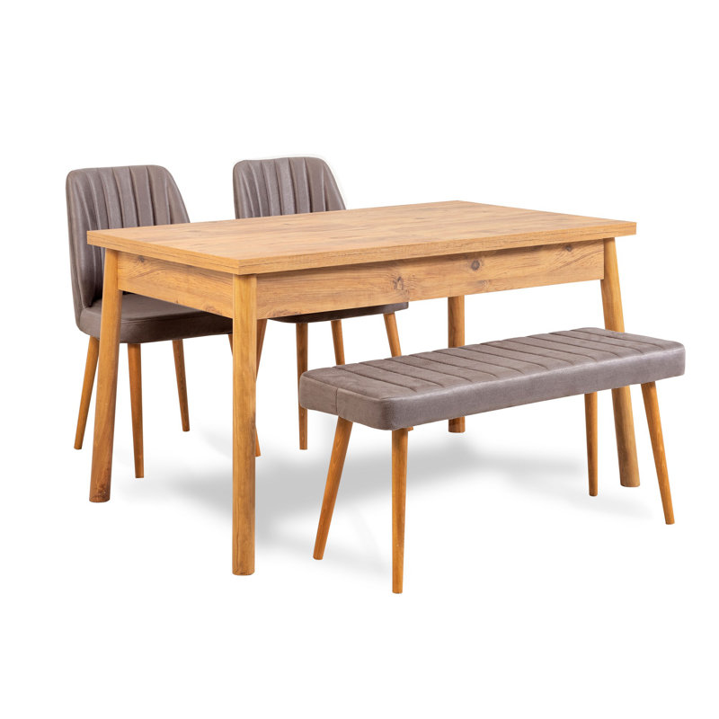 Caruso 4 - Person Dining Set,  Grey, Atlantic Pine, Atlantic Pine