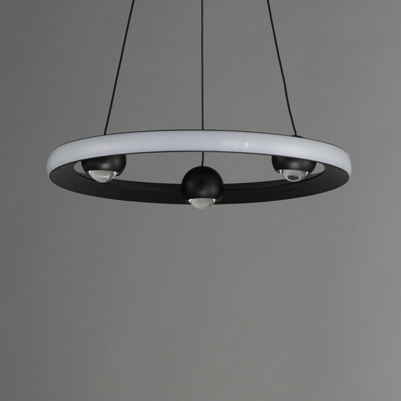 Luminaire suspendu 1 lumière, H 2,75 po x l 18 po x P 18 po, Noir