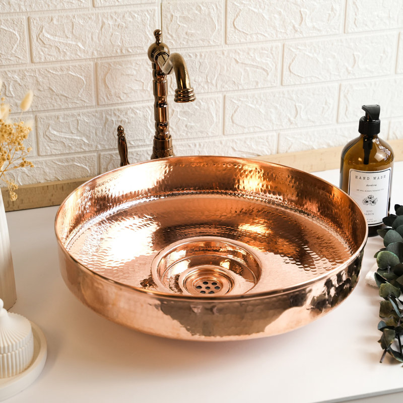 Handmade Hammered Dark Copper Kitchen Sink – Pure Solid Copper by ALFIQ