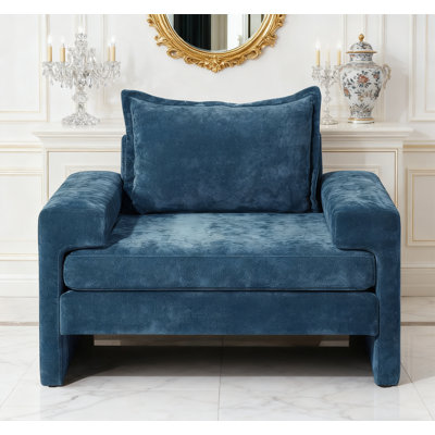 Chenille Upholstered Armchair 40.9" Accent Chair with Wide Armrests