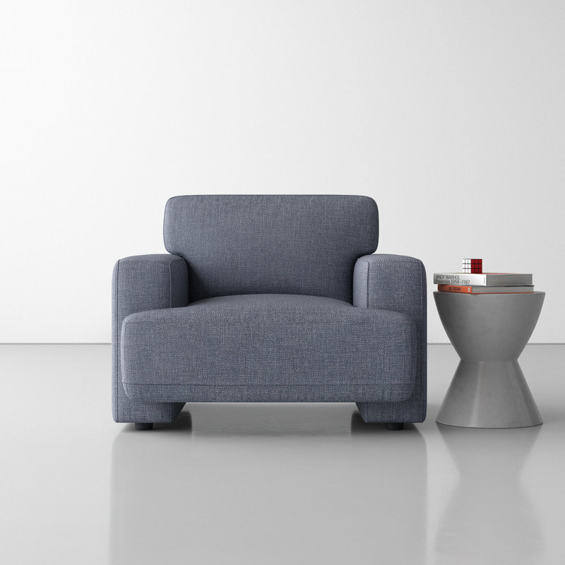 Ives 42'' Oversized Upholstered Armchair, Luna Charcoal