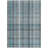 3' X 5' Teal Plaid Washable Non Skid Indoor Outdoor Area Rug