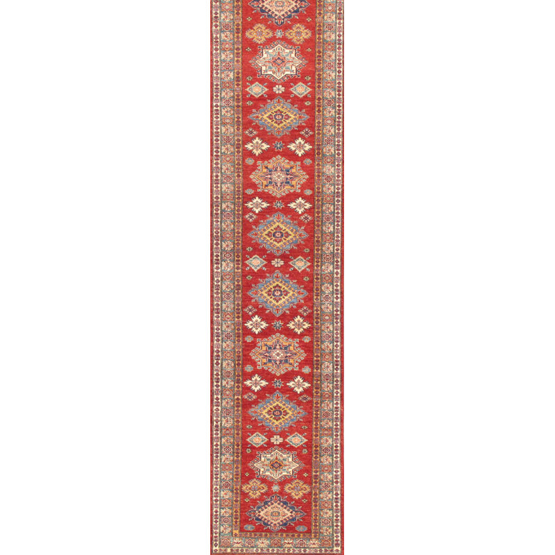Tapis intérieur en laine rouge/beige/brun 2 pi 9 po x 12 pi 10 po one-of-kind-noué la main