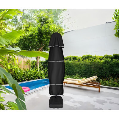 Patio Umbrella Cover For 9Ft To 13Ft Cantilevers Offset Umbrella Or Market Umbrella 600D Waterproof Outdoor Parasol Cover With Rod Patio Furniture Cov by Arlmont & Co.