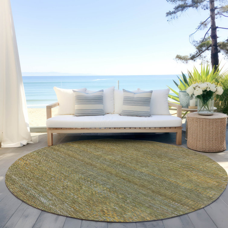 Machine Washable Indoor/Outdoor Claudian ACN1633 Sage Rug