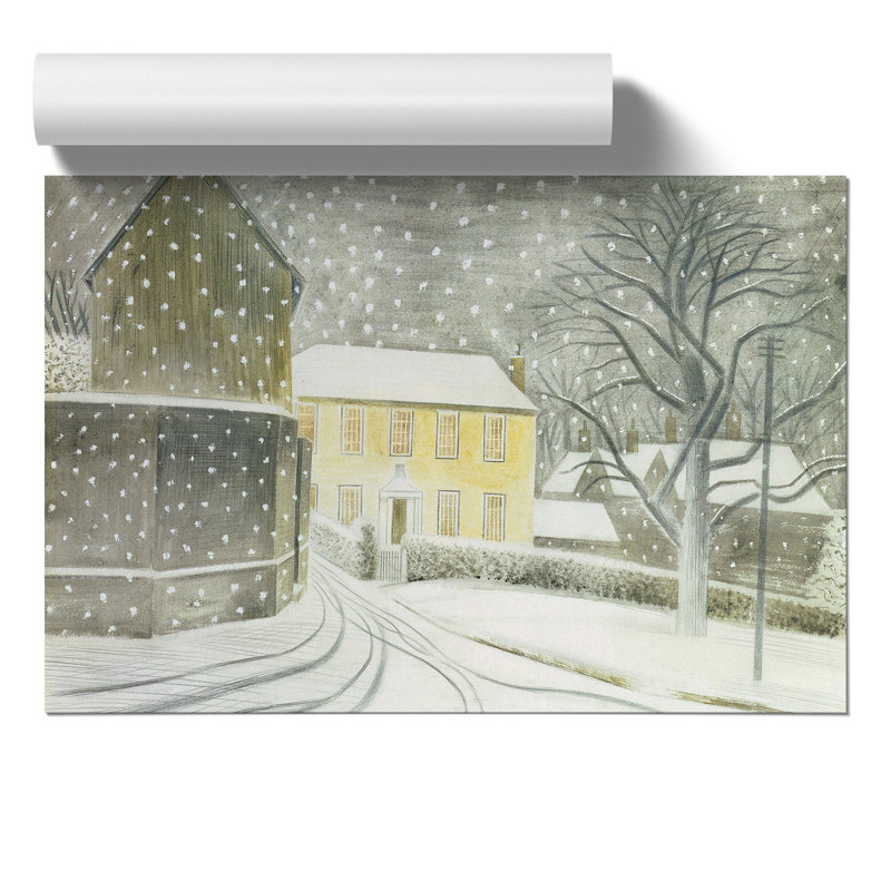 Halstead Road in Snow by Eric Ravilious - Frameless Print, 21cm H x 30cm W x 0.1cm D