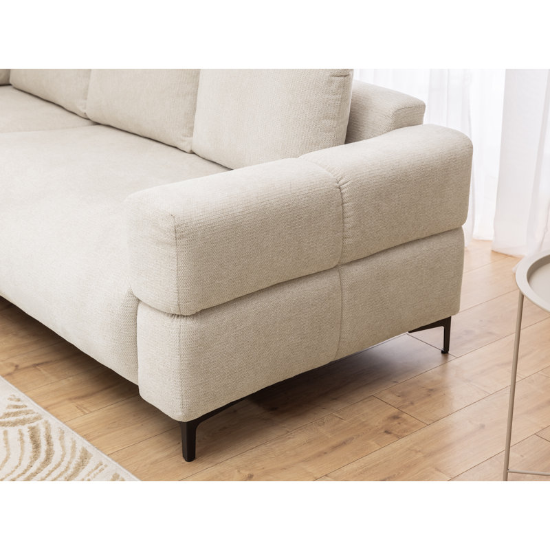 4 Seater Corner Sofa, Cream, Left Hand Facing