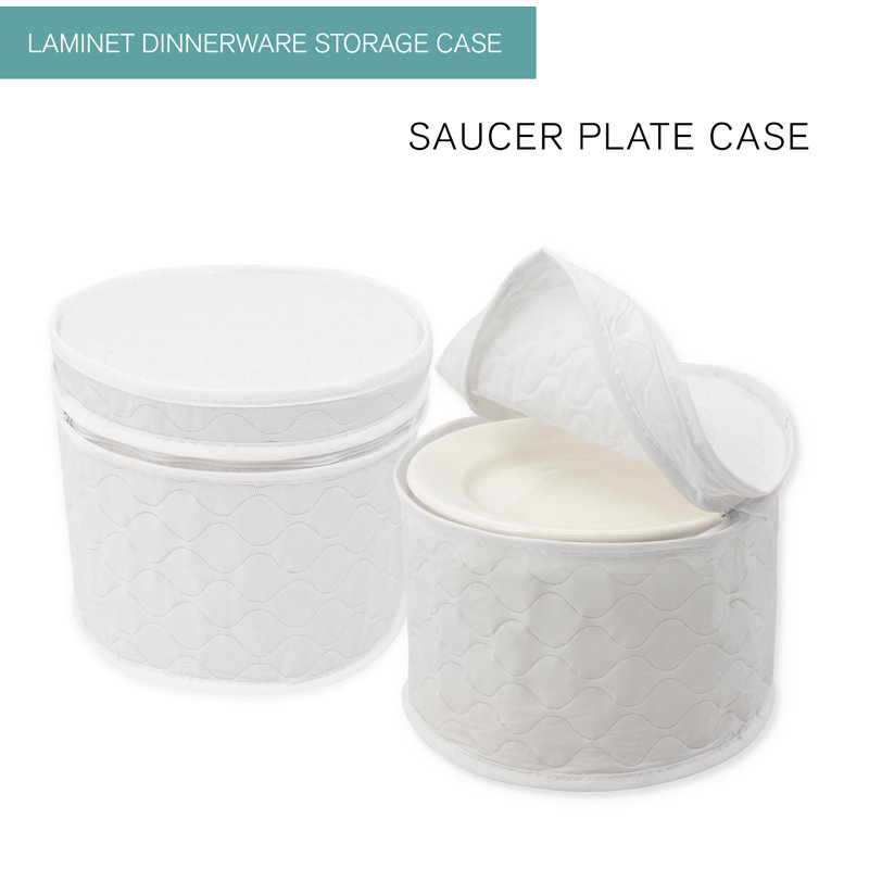 Vinyl Dinnerware Storage Set with Felt Dividers Included