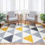 Zhora Tufted Ochre Grey Geometric Rug-34475798