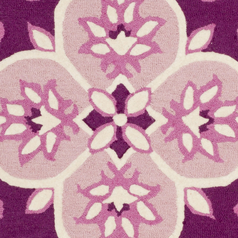 Miu Hand Tufted Wool Floral Rug, Round 5'