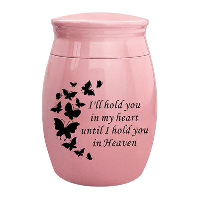 Pet Urn Jar 1.6x1.2x0.8in Stainless Steel Ashes Memorial Container For Pets, Pink