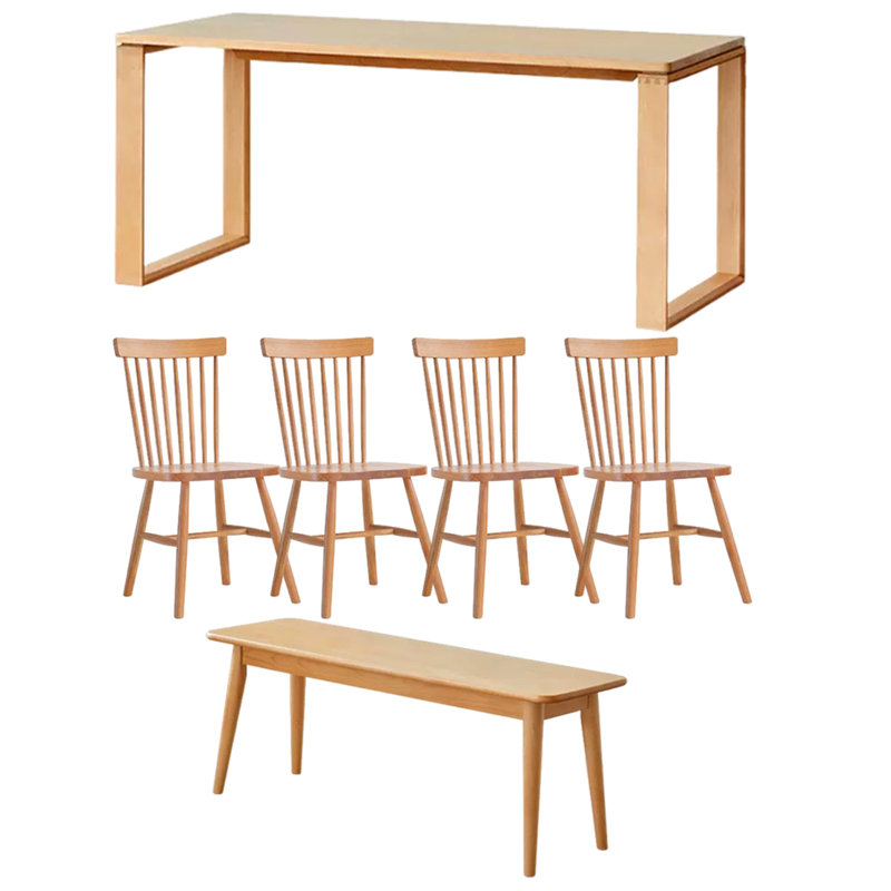 Rectangular Dining Set, 29.52"H x 70.86"L x 31.49"W