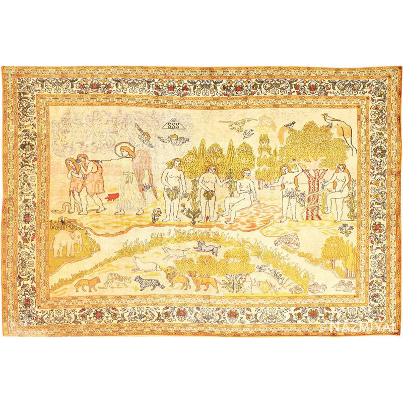One-of-a-Kind 5' X 7' Before 1900 Wool Area Rug in Brown/Beige