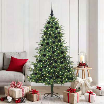 Artificial Pre-lit Christmas Tree with Ball Set