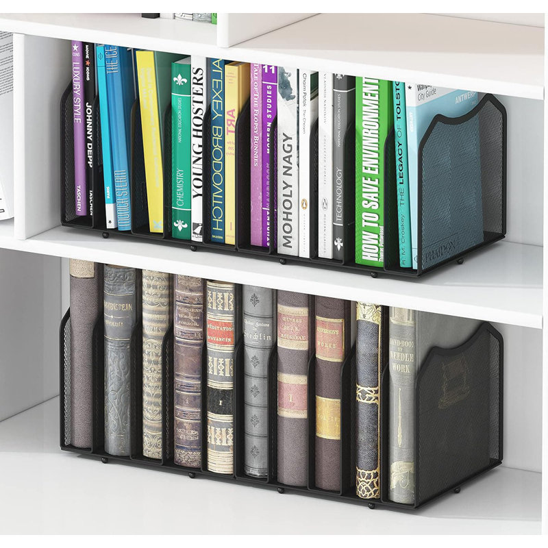 Black 2 Pack Mesh 5-Section Desktop File Sorters