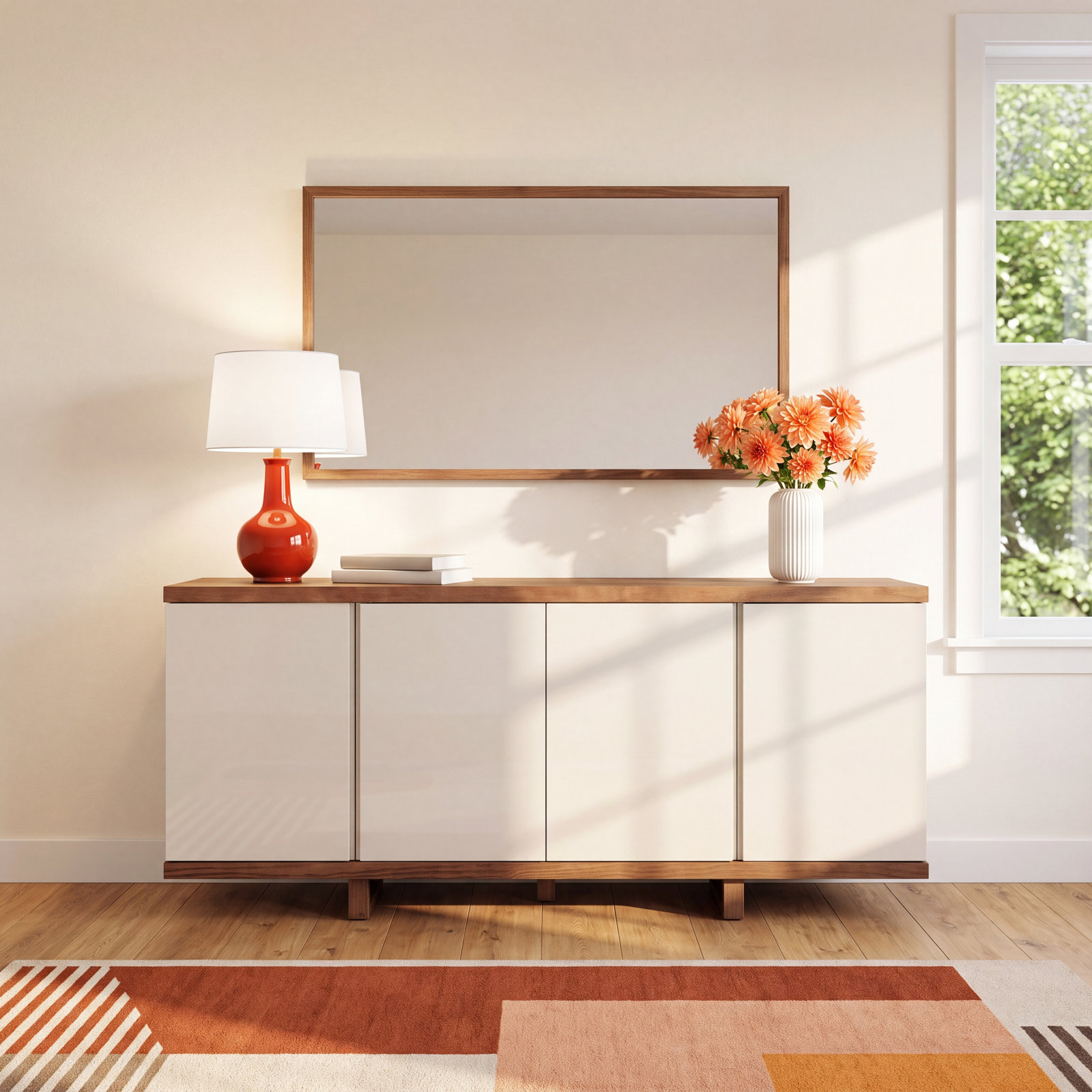 Pemberley 71'' Sideboard, Nogal/Off White
