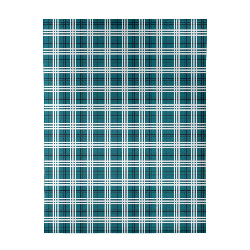 Tapis bleu sarcelle écossais, Rectangle 8 pi x 10 pi