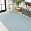 Tapis intérieur / extérieur à chevrons concentriques carrés turquoise / gris clair-69805175