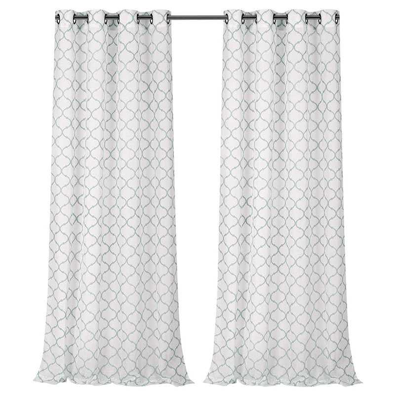 Paire de rideaux semi-transparents avec œillets Mateus, gris, L 26 po x L 84 po