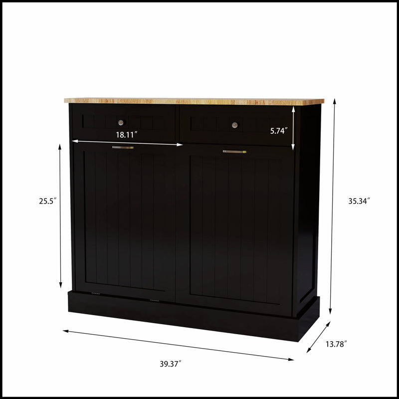 Two-Drawer Two-Compartment Tilt-Out Trash Cabinet for Efficient Waste Management and Storage in Modern Kitchens