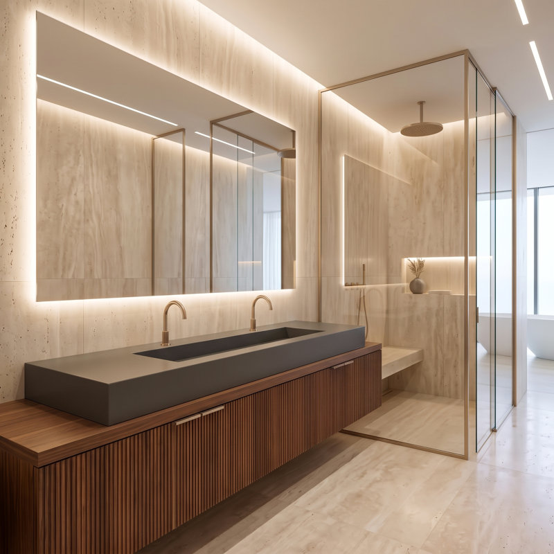 Plateau de meuble-lavabo simple 60 po avec lavabo Audrey, Gris