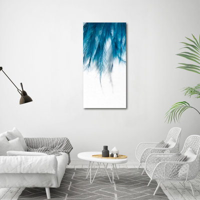 Blue Feathers - Wrapped Canvas Print
