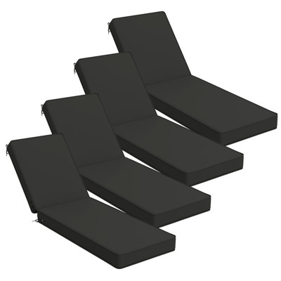 Outdoor 4'' Chaise Lounge Cushions Lounge Chair Cushions 26" W X 80" L (Set Of 4)