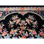 Antique Floral Medallion Wool Hand Knotted Pile Black 1920s Rug