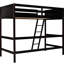 Lit mezzanine simple en bois massif avec base solide, utilisation durable
