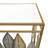 Metal Leaf Console Table with Mirrored Glass Top and Silver Accents-1643876107