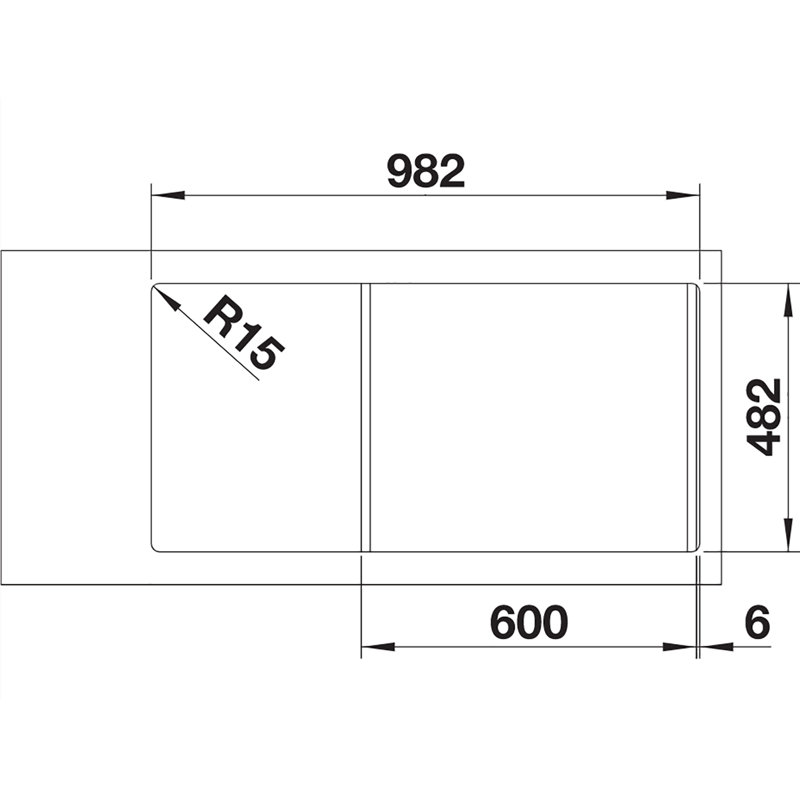 Livit 100 x 50cm Inset Kitchen Sink