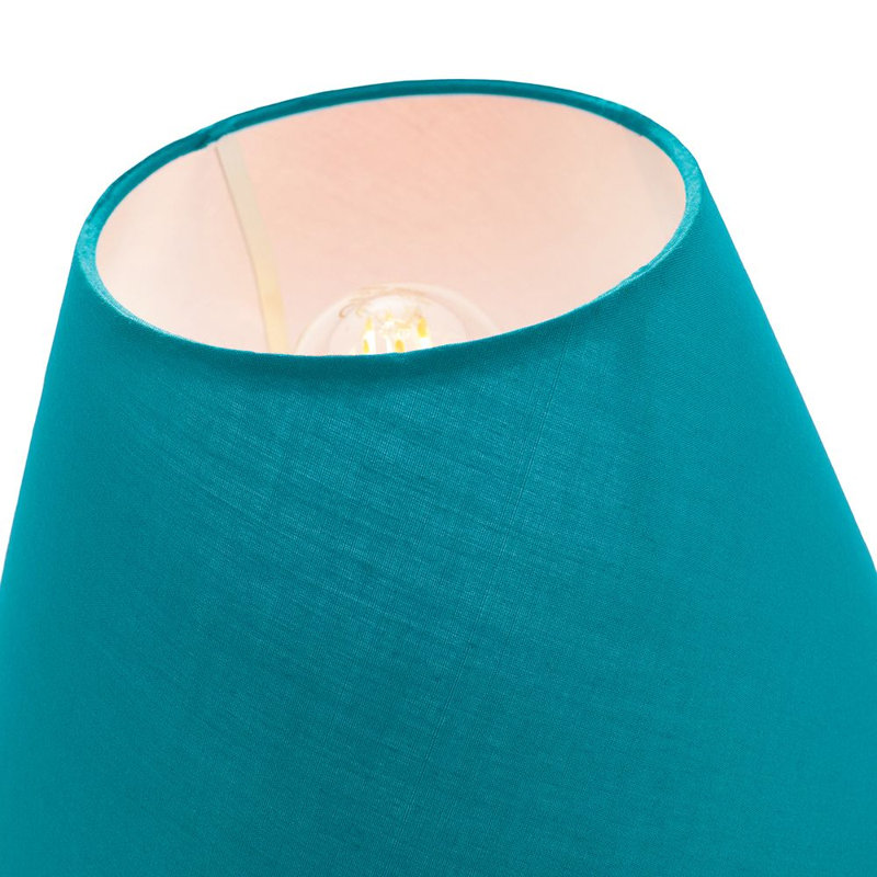 Traditional Cotton Coolie Lampshade Suitable for Table Lamp or Pendant, Teal, 18 x 30cm