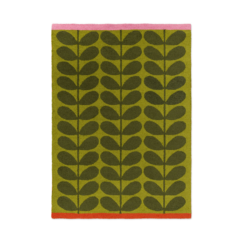Solid Stem Hand Tufted Floral Area Rug, Rectangle 5'3" x 7'7"