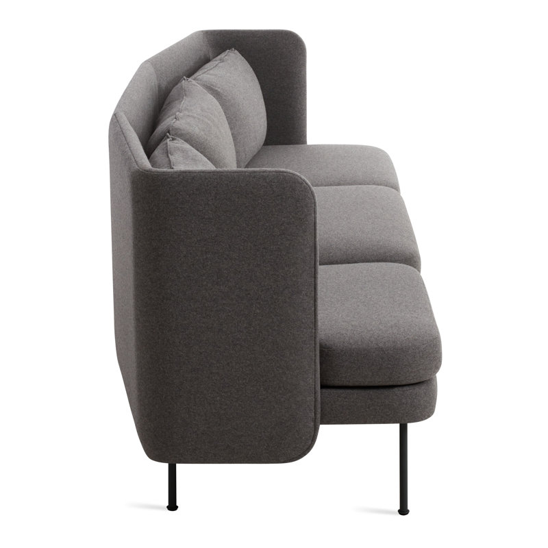 Bloke Sofa, Gabro Gray Wool Blend, 34" H x 95" W x 32" D, Oblivion