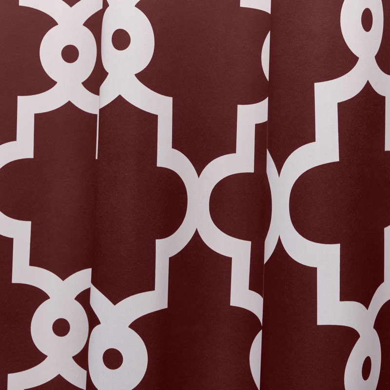 Ironwork Room Darkening Curtain Single Panel, Red