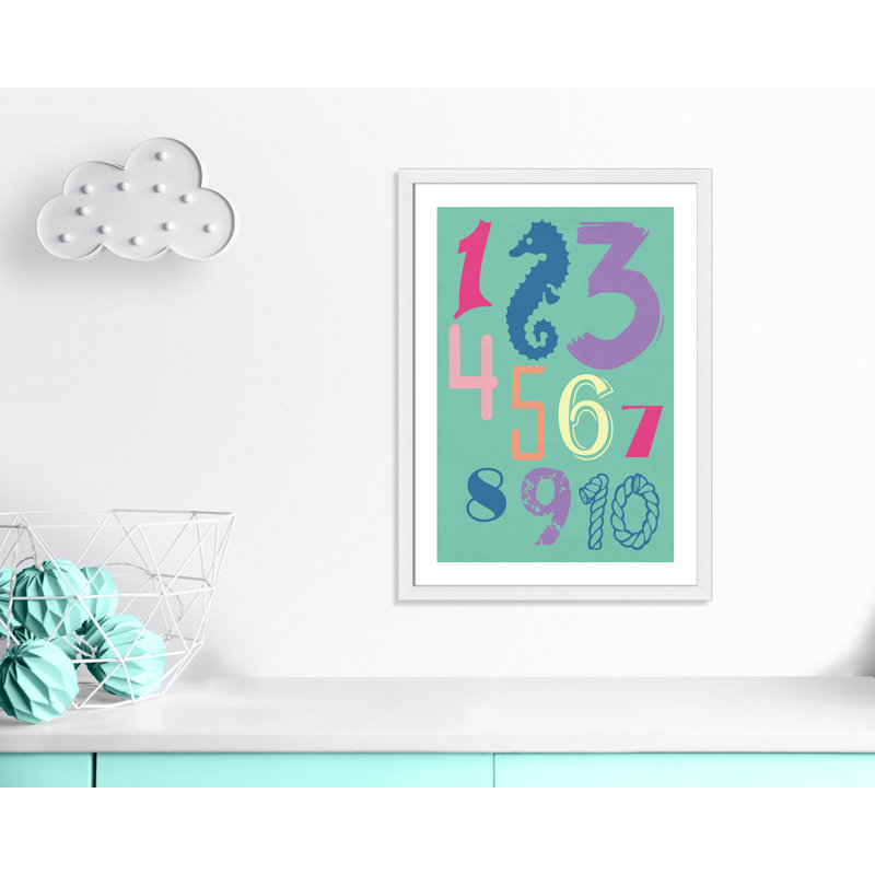 Décoration murale 123 pour enfants, 34.5" H x 24.5" W x 0.63" D, Cadre blanc