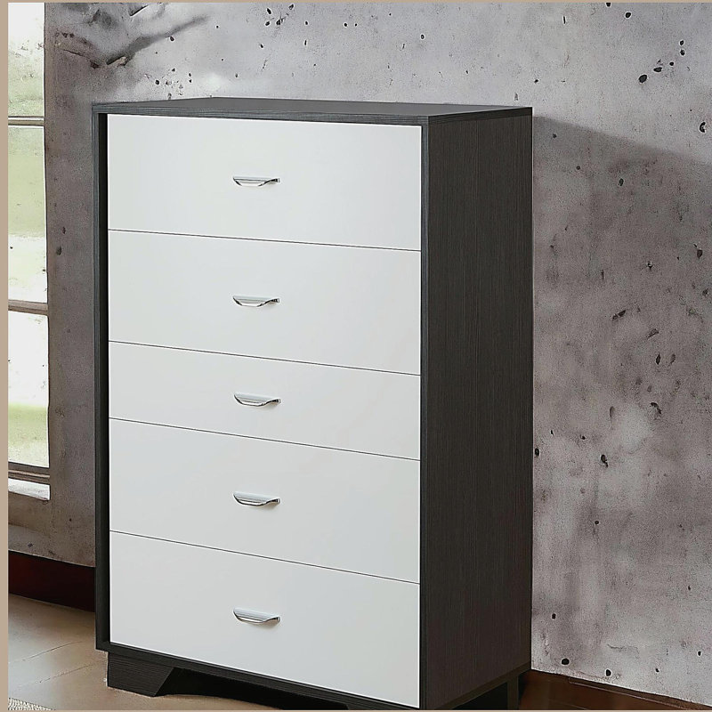 Commode à finition blanche et espresso Eloy