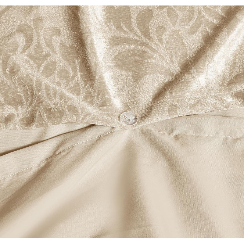 Microfiber Solid Colour Duvet Cover Set, Beige, Super King Duvet Cover Set + 2 Standard Shams